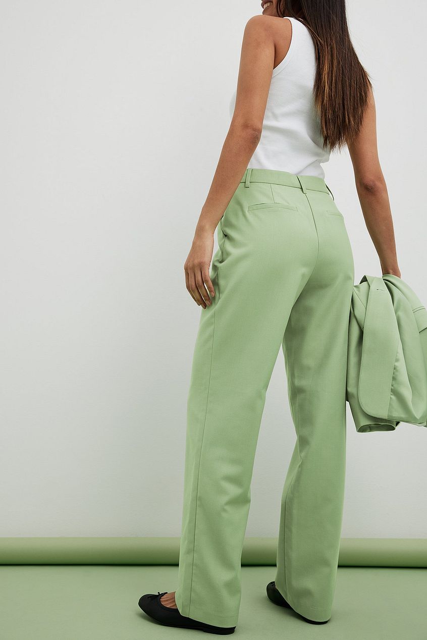 Tailored Straight Leg Suit Pants