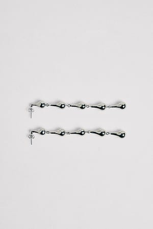 Teardrop Dangle Earrings Silver
