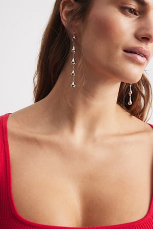 Teardrop Dangle Earrings Silver