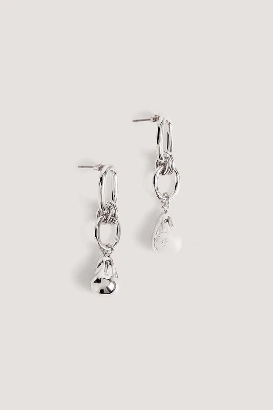 Teardrop Hanging Earrings Silver