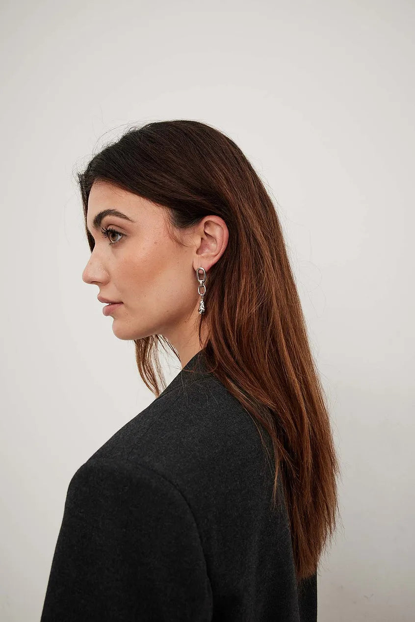 Teardrop Hanging Earrings Silver