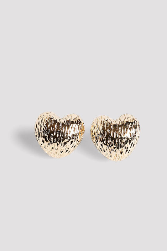 Textured Heart Earrings