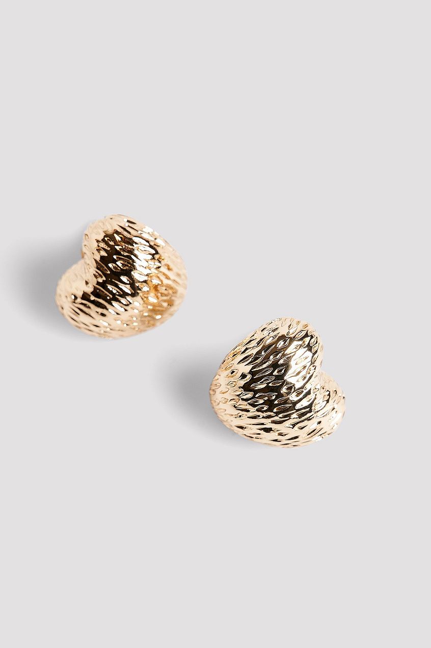 Textured Heart Earrings