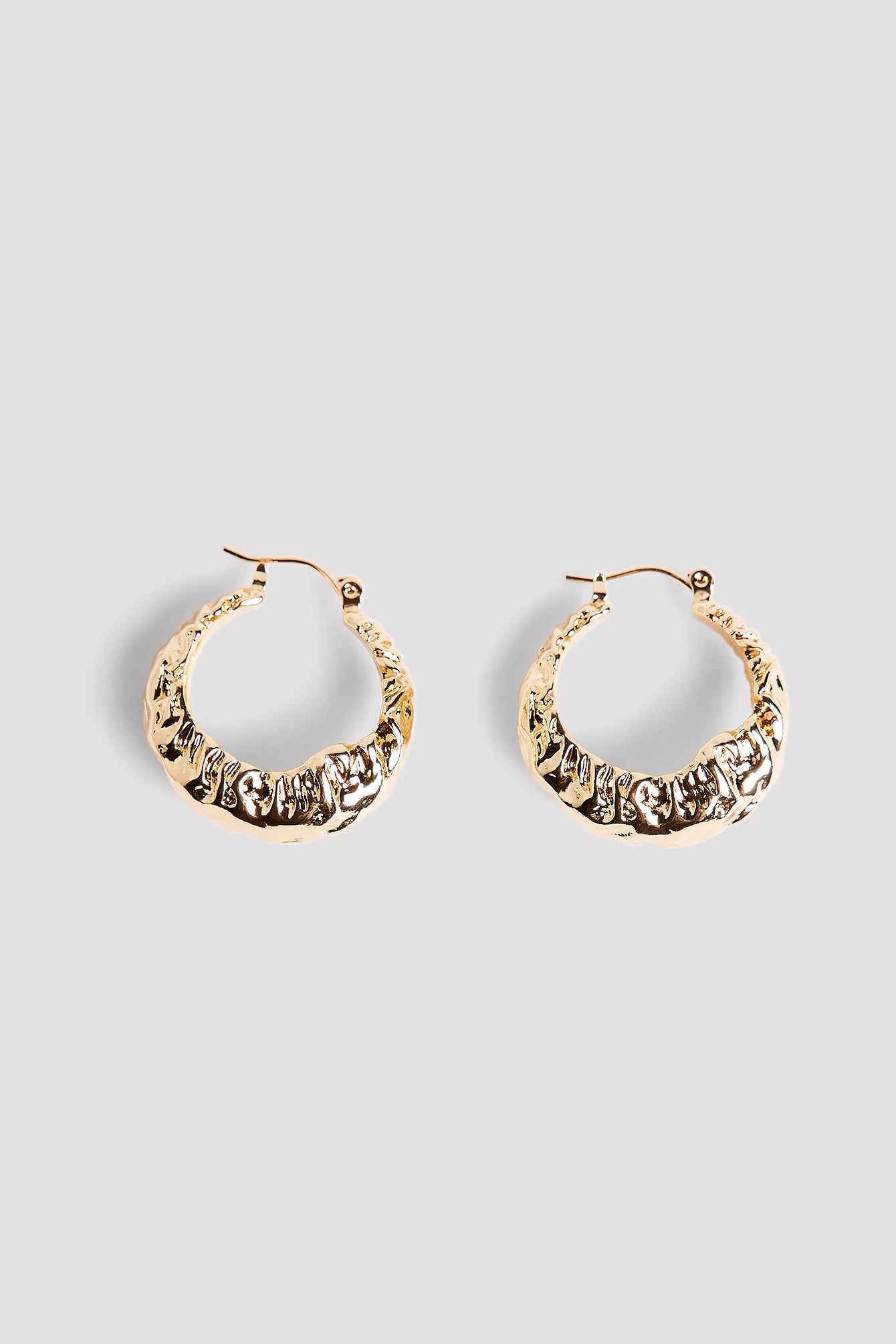 Textured Hoop Earrings Gold