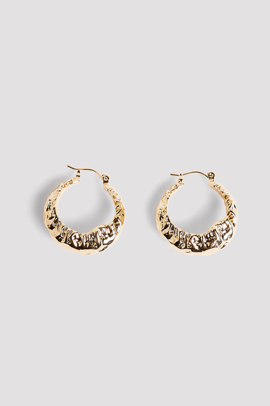 Textured Hoop Earrings Gold
