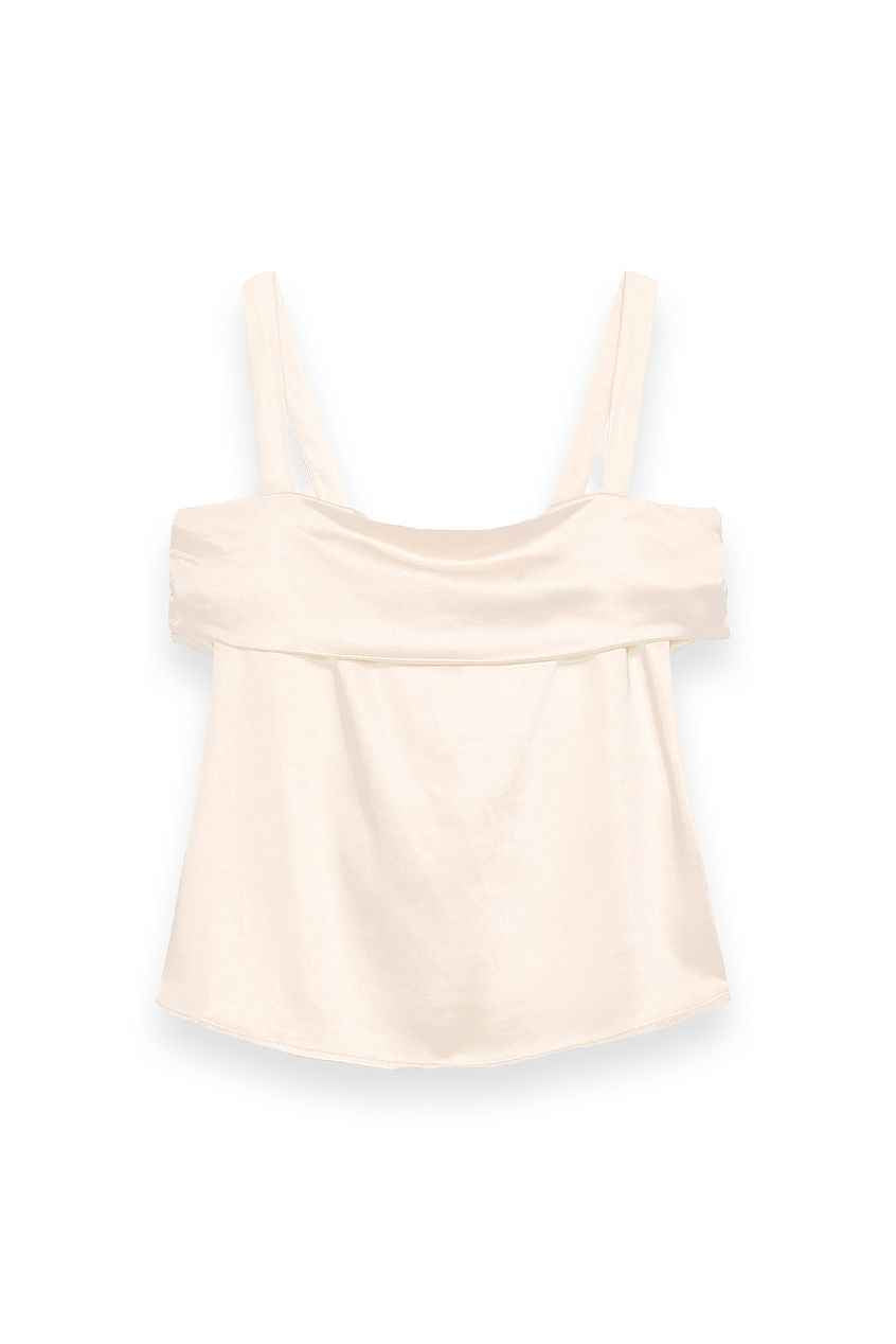 Na-kd Tie Back Satin Off Shoulder Top