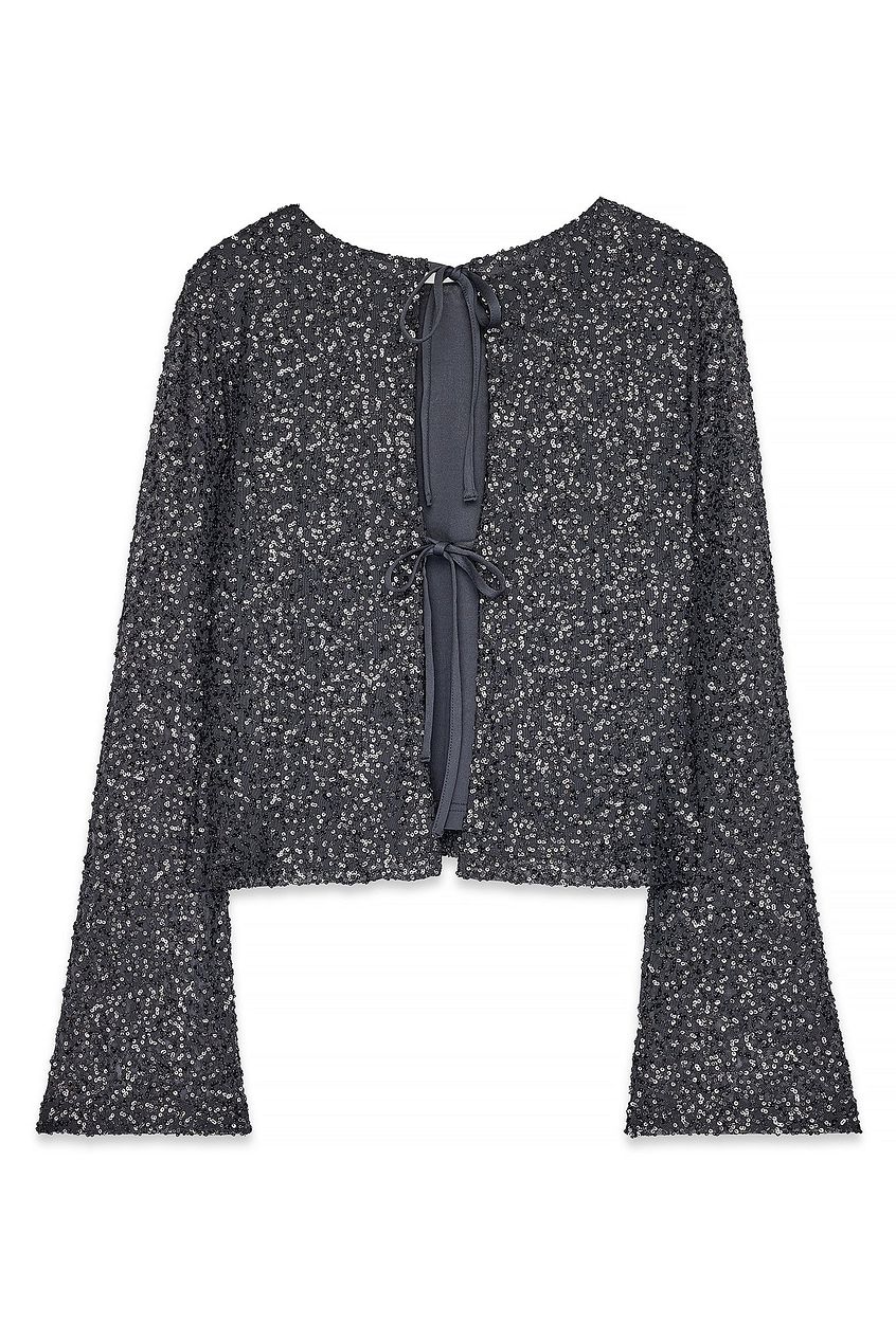 Na-kd Tie Back Sequin Top