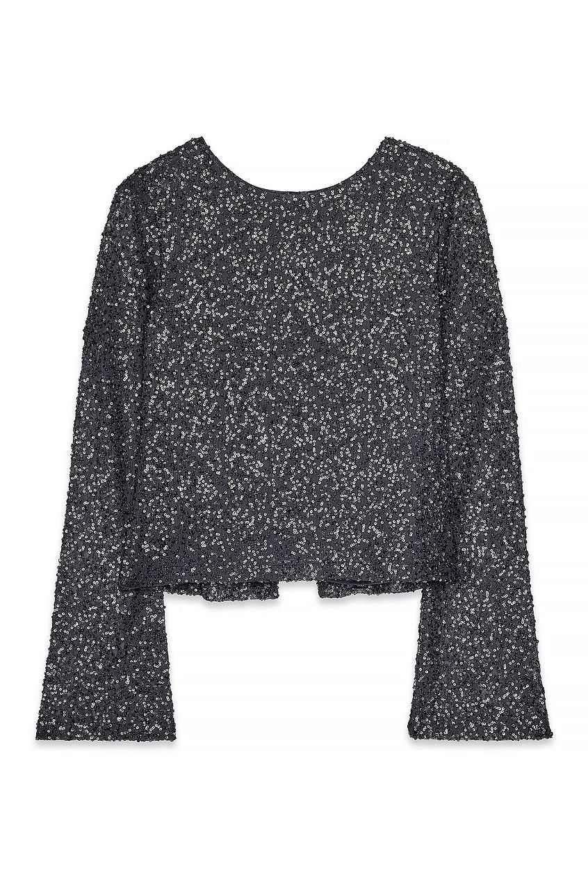 Na-kd Tie Back Sequin Top