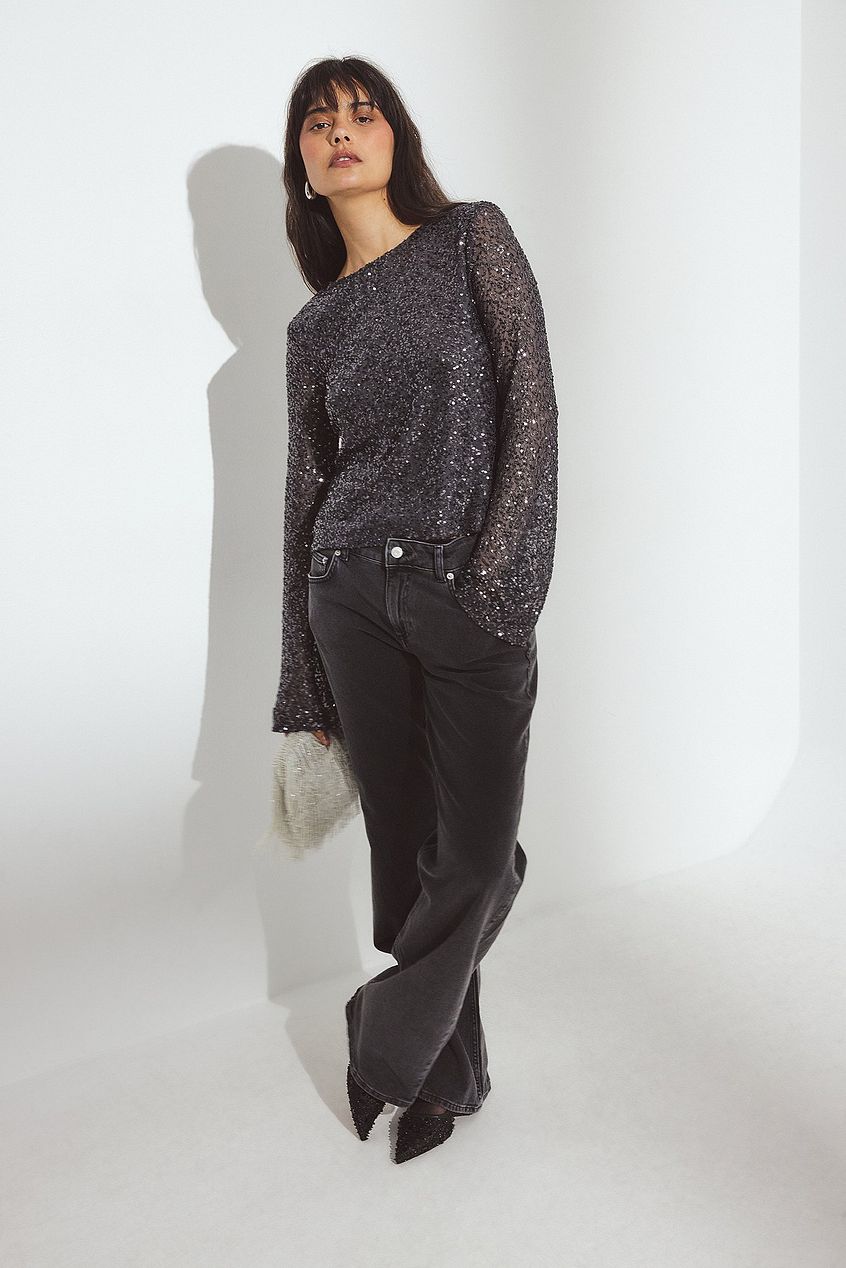 Na-kd Tie Back Sequin Top