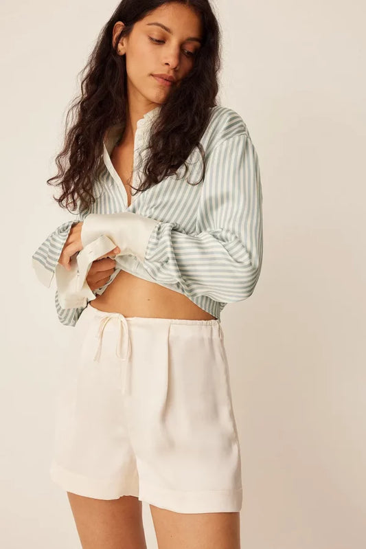 Tie Detail Satin Shorts