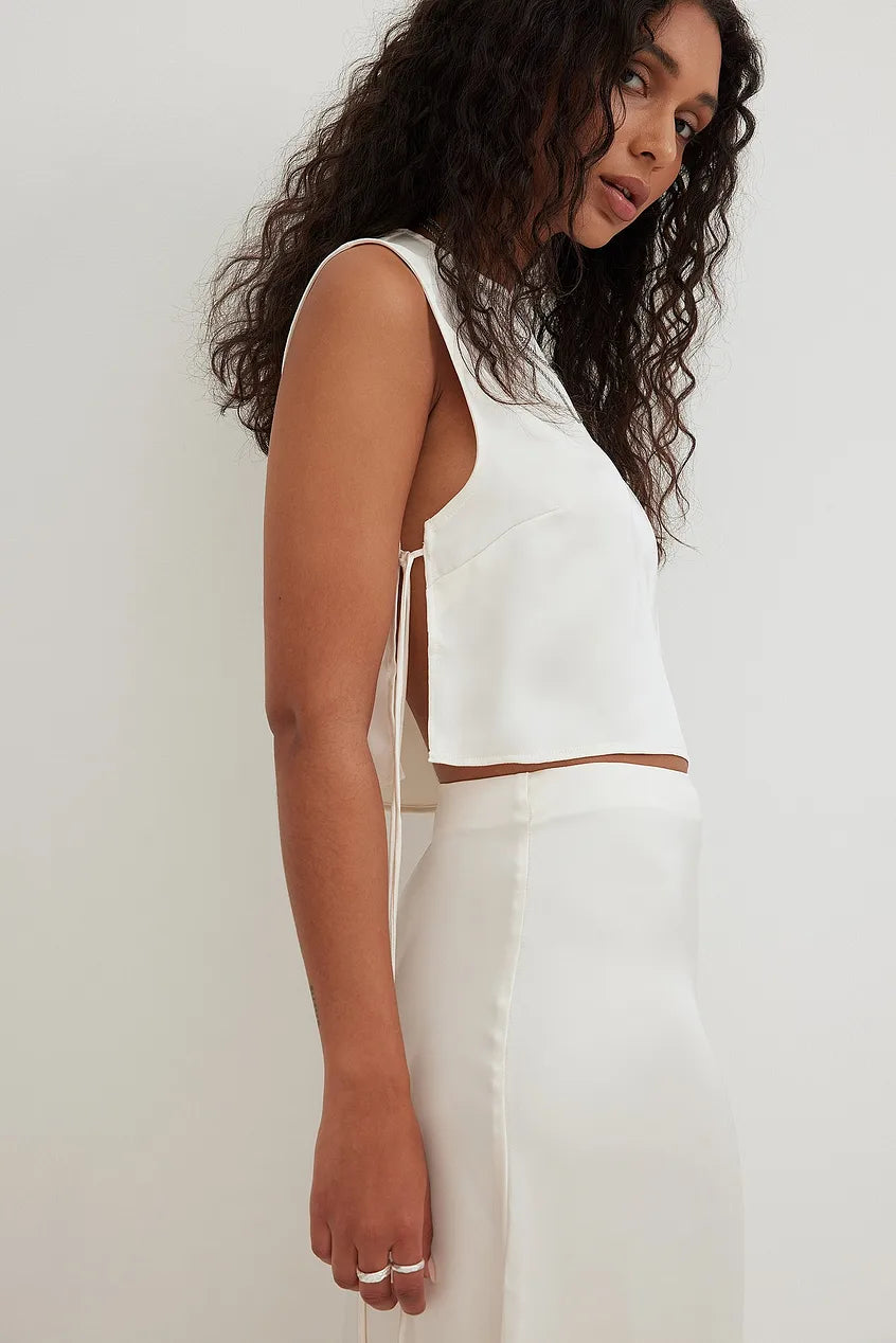 Tie Detail Satin Top