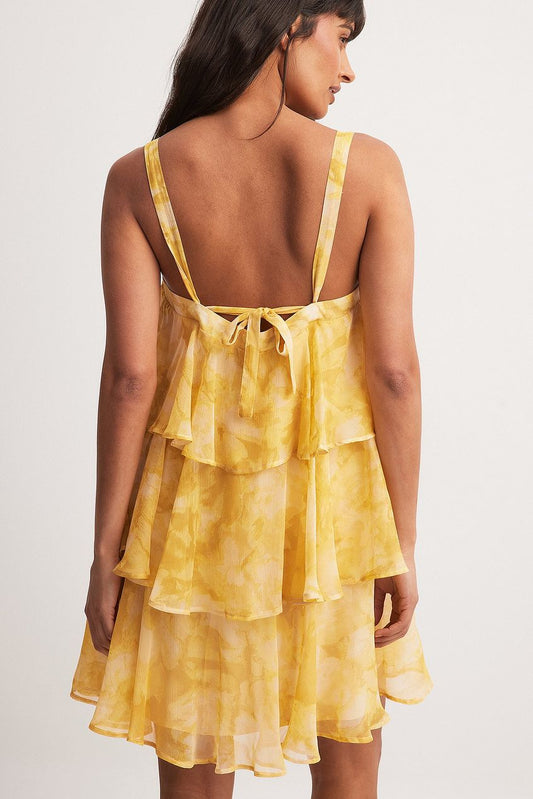 Tiered Chiffon Mini Dress