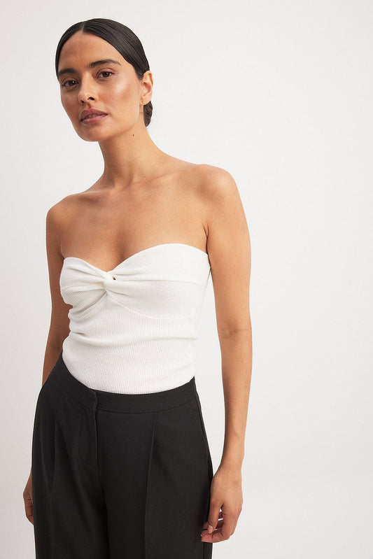 Twist Detailed Knitted Tube Top