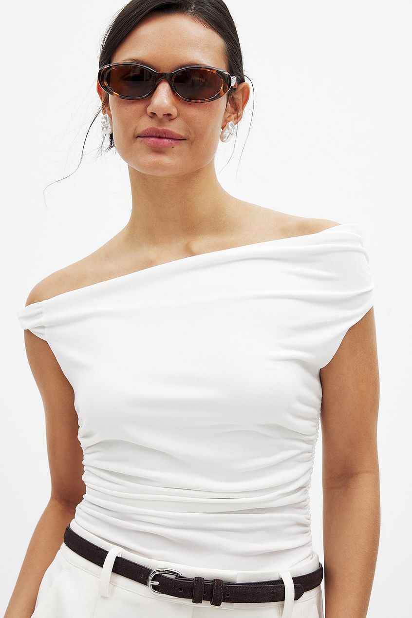 Na-kd Twist Off Shoulder Top