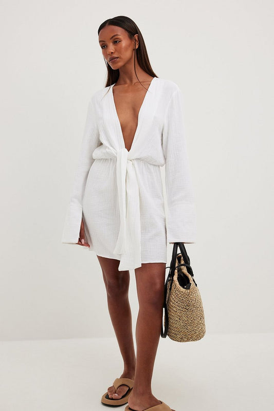 Twisted Front Shirt Dress