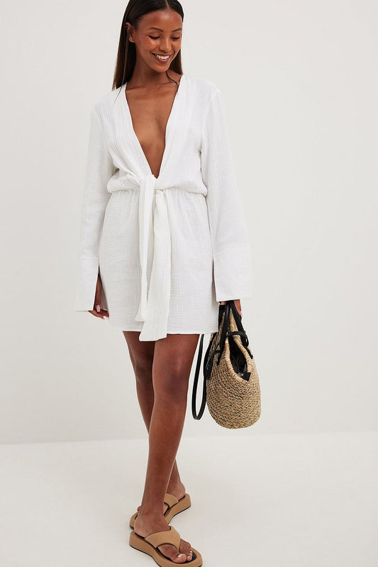 Twisted Front Shirt Dress