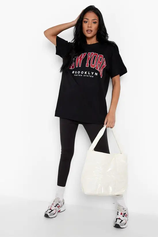 Boohoo Tall New York Print Oversized T-shirt