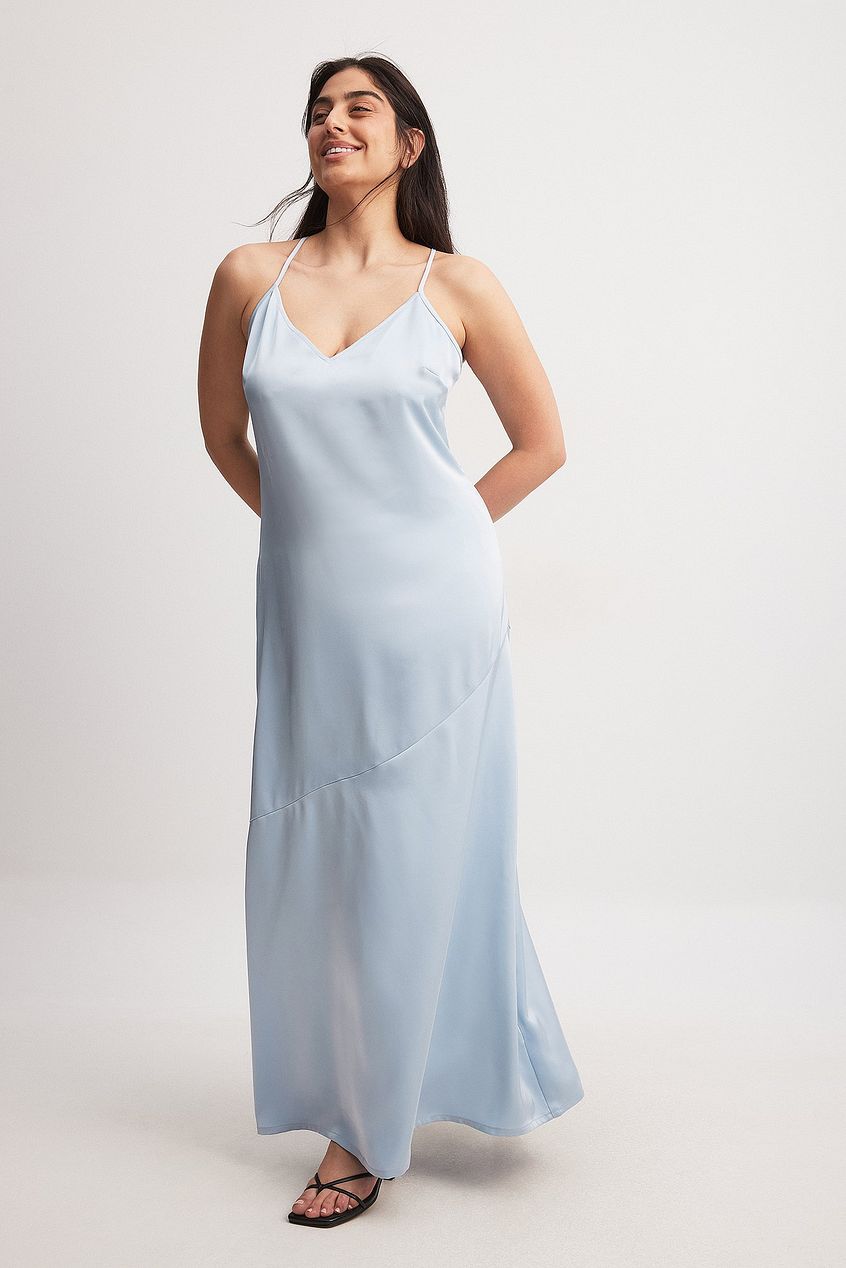 V-Neck Satin Slip Dress