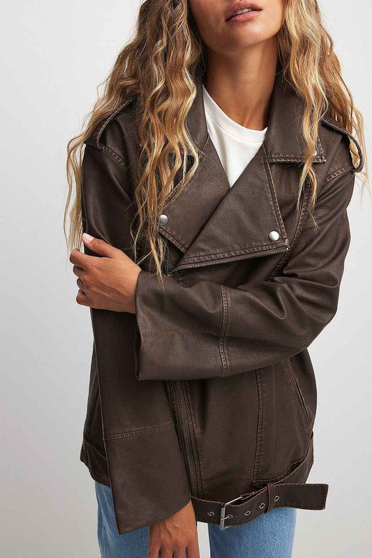 Na-kd - Vintage Look Pu Biker Jacket