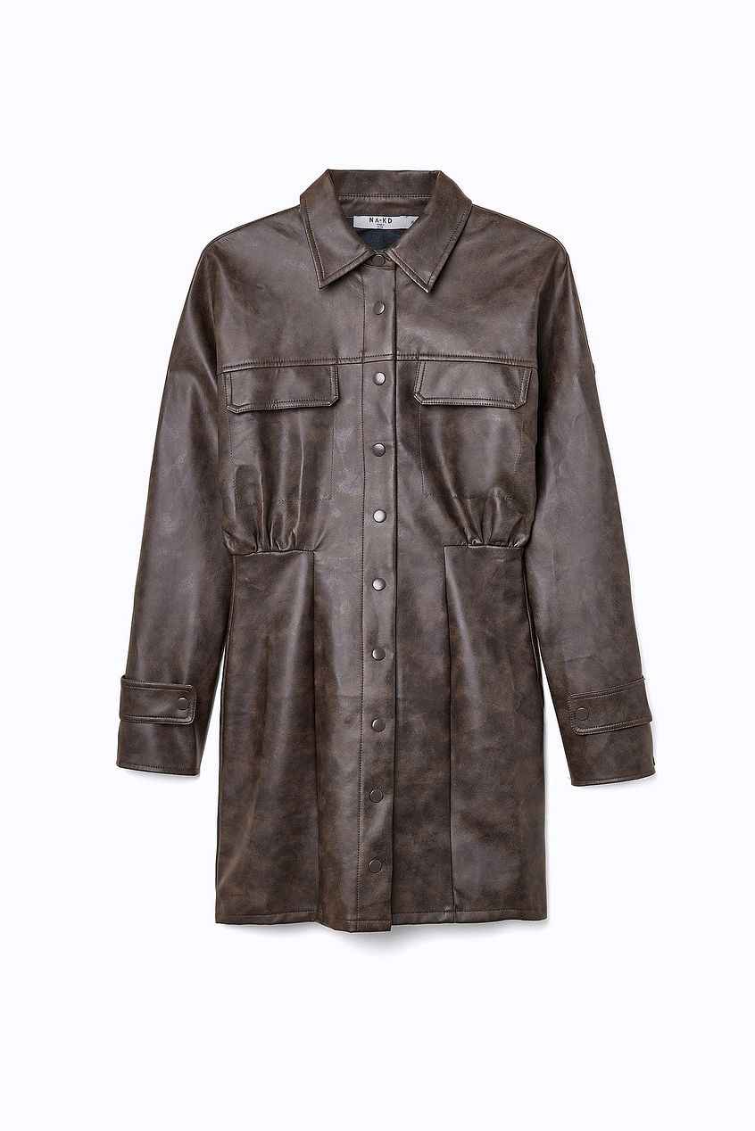 Na-kd - Washed Faux Leather Mini Dress