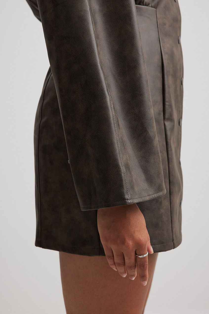 Na-kd - Washed Faux Leather Mini Dress