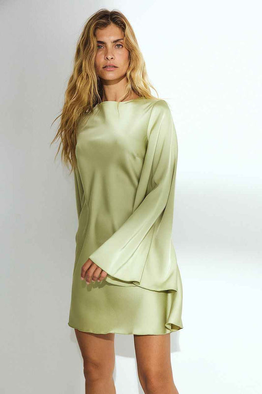 Na-kd Waterfall Back Satin Mini Dress