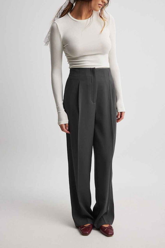 Na-kd Wide High Waist Suit Pants Without Waist Band