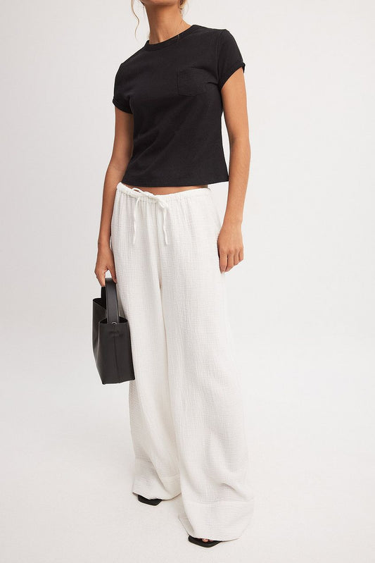 Wide Leg Mid Waist Pants