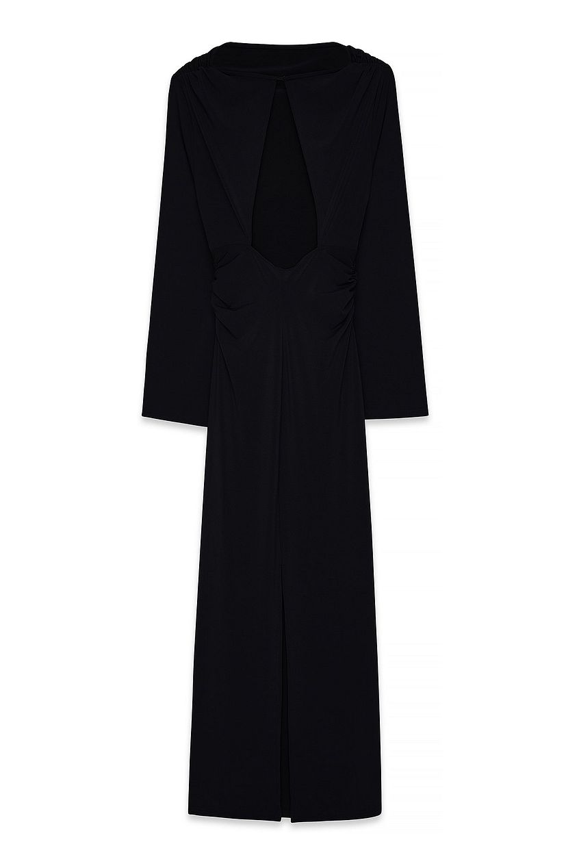 Na-kd Wide Sleeve Open Back Maxi Dress