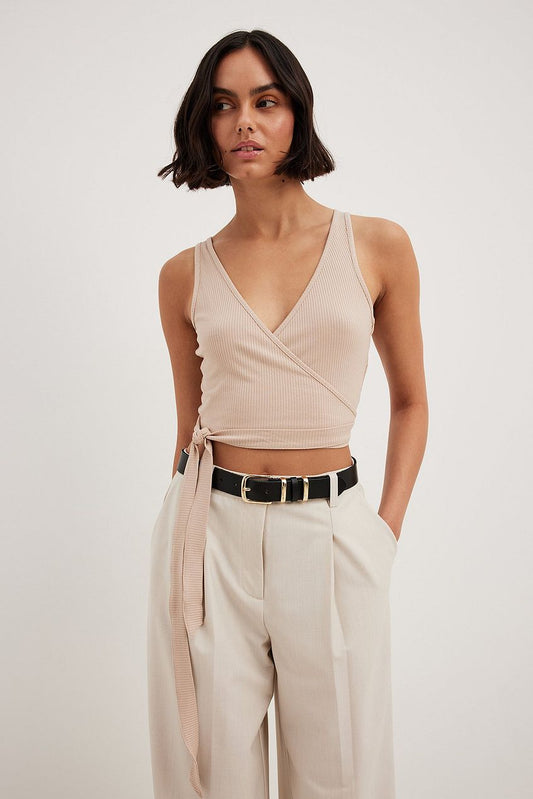 Wrap Detail Rib Singlet