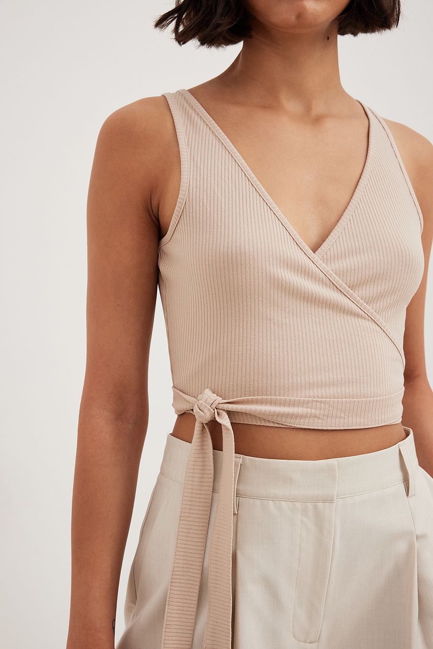 Wrap Detail Rib Singlet