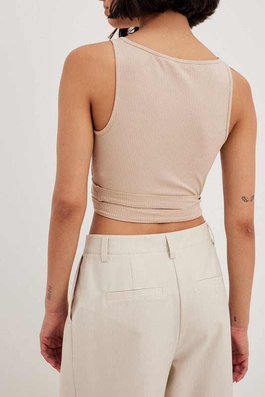 Wrap Detail Rib Singlet