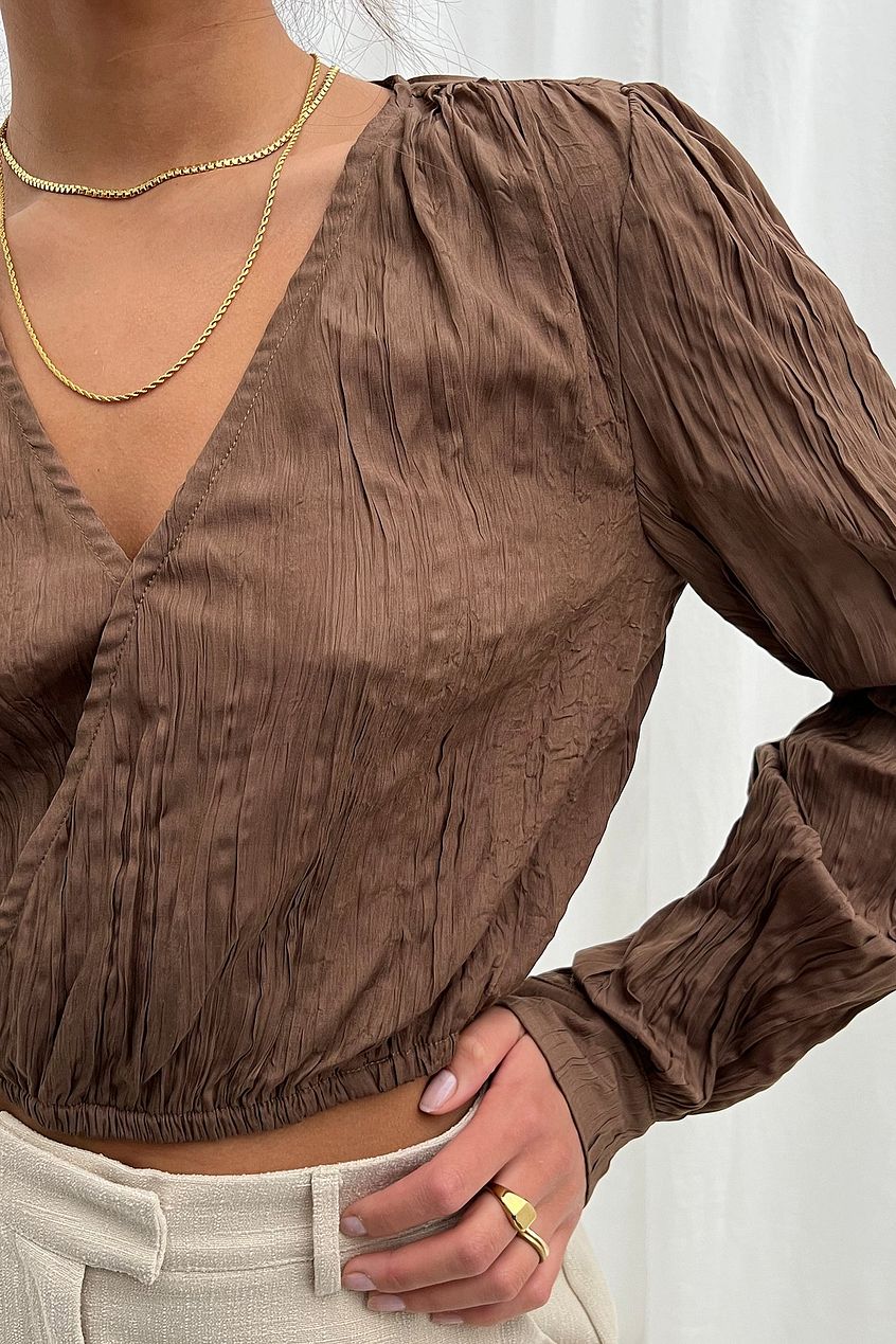 Wrap Front Structured Blouse