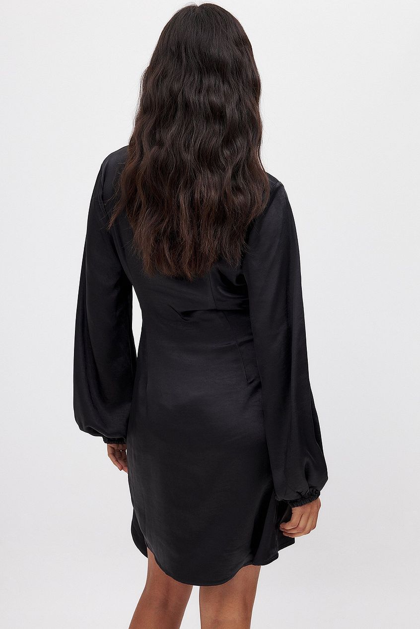 Wrap Satin Mini Dress