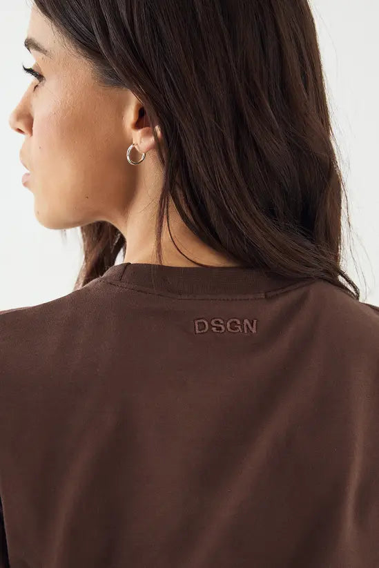 DSGN Studio Ruched Side Cinched Short Sleeve Top