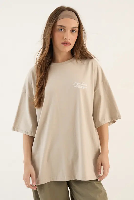 DSGN Studio Outdoor Wellness and Sports Printed Oversized T-Shirt